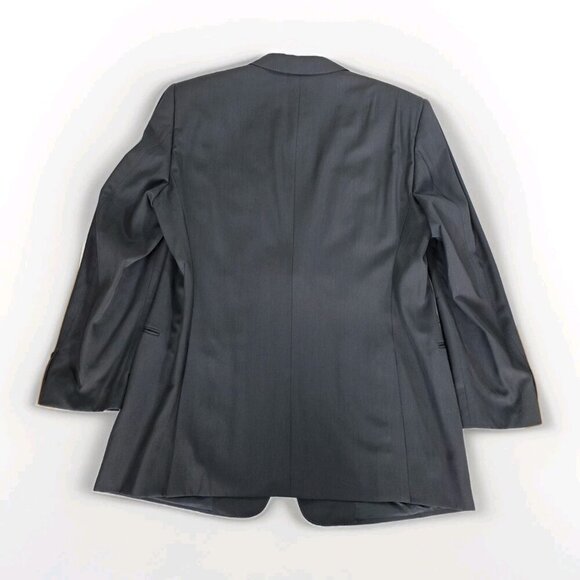 Armani Collezione Blazer Men US 44R Gray Wool Blend Lined 2B Double Vented Italy - Picture 16 of 16